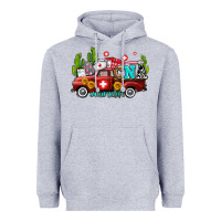 Heather Grey cna nurse truck with cactus and sunflowers Heavyweight Hoodie - AdoDesignShop