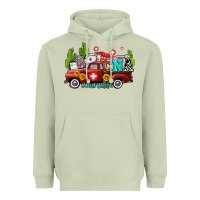 Matcha cna nurse truck with cactus and sunflowers Heavyweight Hoodie - AdoDesignShop