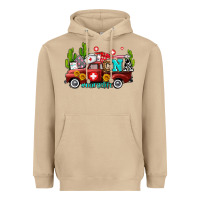 Mushroom cna nurse truck with cactus and sunflowers Heavyweight Hoodie - AdoDesignShop