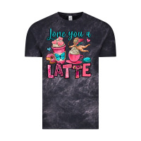 Cloud Black love you a latte Vintage Tee - OliviaCreatesArt