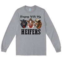 Heather Grey hanging with my heifers Long Sleeve Tee - RanaPortraitStore