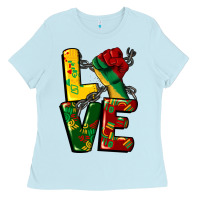Baby Blue love juneteenth Ladies Tee - CowGirlArtShop