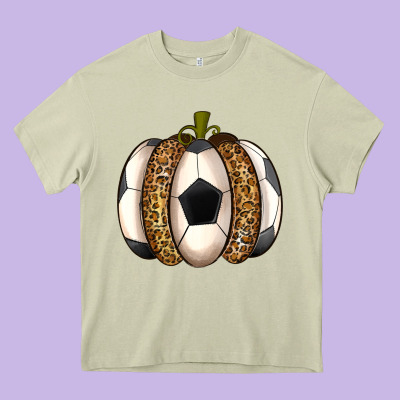 Soccer Pumpkin Heavy Core Tee Designed By Texasbilliewilder