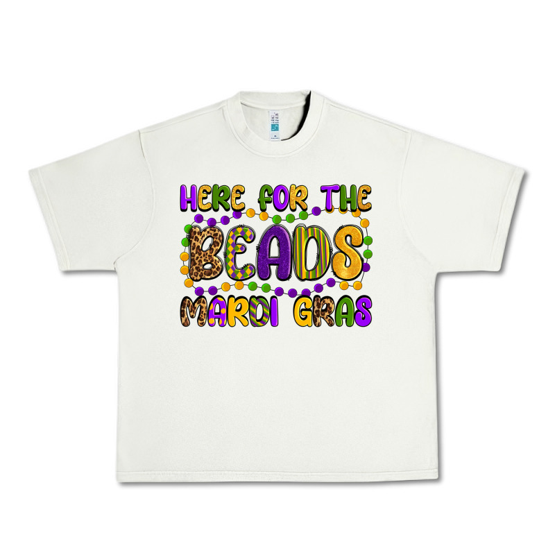 Here For The Beads Mardi Gras Urban Heavy Tee by OliviaCreatesArt | Teevron