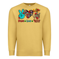 Antique Gold peace love dia de los muertos Premium Sweatshirt - AdoDesignShop