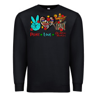 Black peace love dia de los muertos Premium Sweatshirt - AdoDesignShop