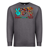 Charcoal Heather peace love dia de los muertos Premium Sweatshirt - AdoDesignShop