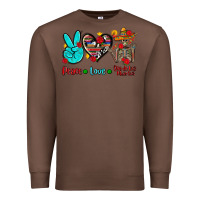 Chestnut peace love dia de los muertos Premium Sweatshirt - AdoDesignShop