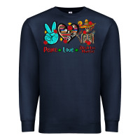 Navy peace love dia de los muertos Premium Sweatshirt - AdoDesignShop