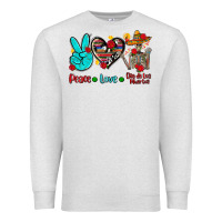 Oatmeal Heather peace love dia de los muertos Premium Sweatshirt - AdoDesignShop