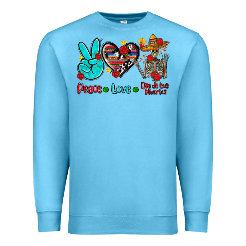 Peace Love Dia De Los Muertos Premium Sweatshirt by AdoDesignShop | Teevron