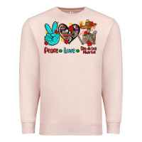 Pale Pink peace love dia de los muertos Premium Sweatshirt - AdoDesignShop
