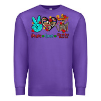 Purple peace love dia de los muertos Premium Sweatshirt - AdoDesignShop