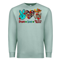 Seafoam peace love dia de los muertos Premium Sweatshirt - AdoDesignShop