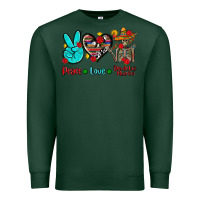Sports Green peace love dia de los muertos Premium Sweatshirt - AdoDesignShop