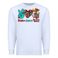 White peace love dia de los muertos Premium Sweatshirt - AdoDesignShop