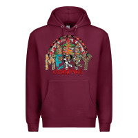 Burgundy Merry Christmas Premium Hoodie - CowhideDigitalArt
