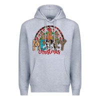 Heather Grey Merry Christmas Premium Hoodie - CowhideDigitalArt