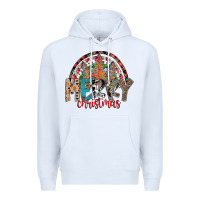 White Merry Christmas Premium Hoodie - CowhideDigitalArt