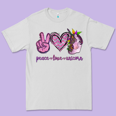 Peace Love Unicorn Premium Tee Designed By Jasminsmagicworld