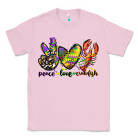 Bubblegum Pink peace love crawfish mardi gras Classic Tee - CowGirlArtShop