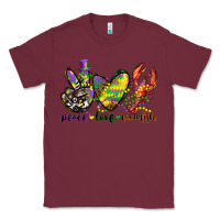 Burgundy peace love crawfish mardi gras Classic Tee - CowGirlArtShop