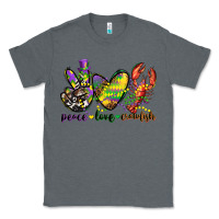 Charcoal Heather peace love crawfish mardi gras Classic Tee - CowGirlArtShop