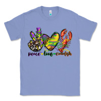 Colony Blue peace love crawfish mardi gras Classic Tee - CowGirlArtShop