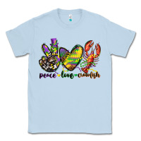 Dusty Blue peace love crawfish mardi gras Classic Tee - CowGirlArtShop