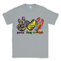 Heather Grey peace love crawfish mardi gras Classic Tee - CowGirlArtShop