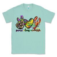 Seafoam peace love crawfish mardi gras Classic Tee - CowGirlArtShop