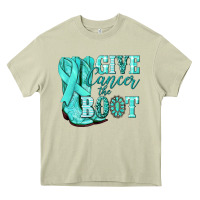 Mossy Give Cancer the boot Ovarian Cancer teal ribbon Heavy Core Tee - NancyCooperArtShop
