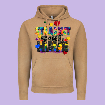 Straight Against Hate Vintage Hoodie Designed By Fadigitalartstudio