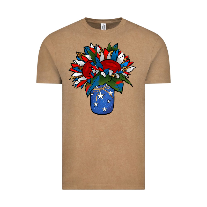 Patriotic Sunflower In A Jar Vintage Tee by Jasminsmagicworld | Teevron