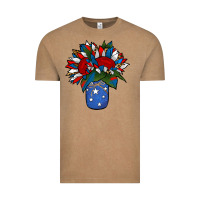 Vintage Coffee Patriotic Sunflower in a Jar Vintage Tee - Jasminsmagicworld