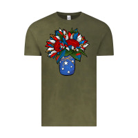 Vintage Olive Patriotic Sunflower in a Jar Vintage Tee - Jasminsmagicworld