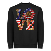 Black patriotic sunflower love Heavyweight Sweatshirt - BarkalooDesign
