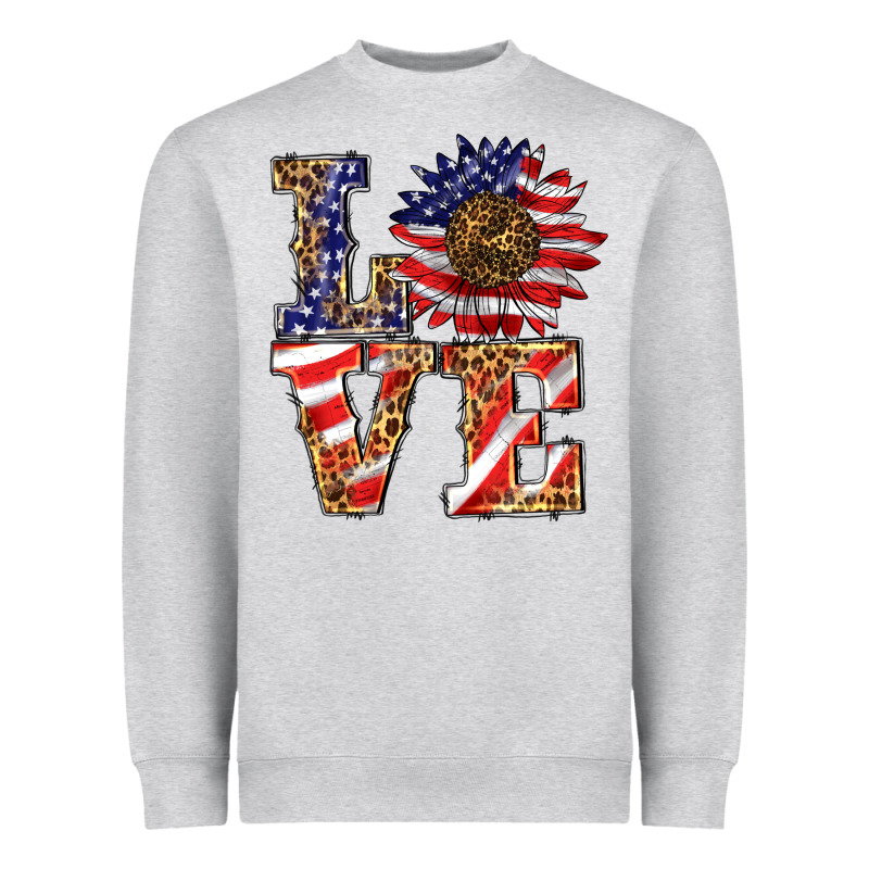 Patriotic Sunflower Love Heavyweight Sweatshirt by BarkalooDesign | Teevron