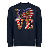 Navy patriotic sunflower love Heavyweight Sweatshirt - BarkalooDesign