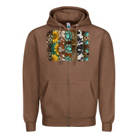 Chestnut western handdrawn patterns brushstrokes Zipper Hoodie - BarkalooDesign
