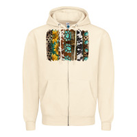 Sandshell western handdrawn patterns brushstrokes Zipper Hoodie - BarkalooDesign