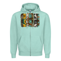 Seafoam western handdrawn patterns brushstrokes Zipper Hoodie - BarkalooDesign