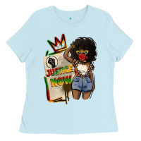 Baby Blue juneteenth justice now Ladies Tee - CowGirlArtShop