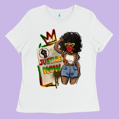 Juneteenth Justice Now Ladies Tee Designed By Cowgirlartshop