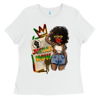White juneteenth justice now Ladies Tee - CowGirlArtShop