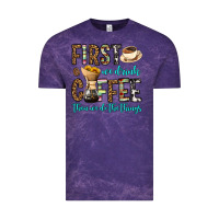 Cloud Purple first we drink coffee then we do the things Vintage Tee - OliviaCreatesArt
