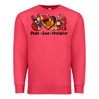Cardinal peace love firefighter Premium Sweatshirt - AdoDesignShop