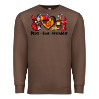 Chestnut peace love firefighter Premium Sweatshirt - AdoDesignShop