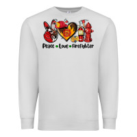 Dove Grey peace love firefighter Premium Sweatshirt - AdoDesignShop