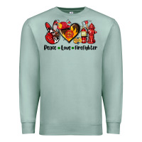 Seafoam peace love firefighter Premium Sweatshirt - AdoDesignShop